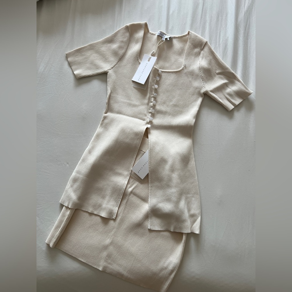 Endless Rose Cream Ribbed Knitwear